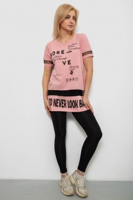 Футболка женская с принтом, цвет пудровый, 244R2081