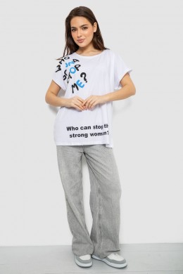 Футболка женская с принтом, цвет белый, 244R3001