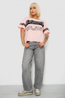Футболка женская с принтом, цвет персиковый, 244R2153-5