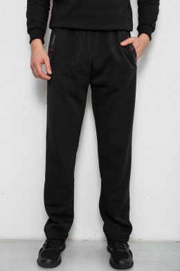 Спортивные штаны мужские на флисе, цвет черный, 244R41753