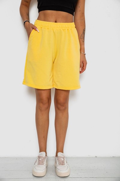 Шорти жіночі однотонні, колір світло-жовтий, 238R57820