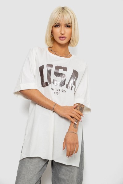 Футболка женская с принтом, цвет молочный, 244R2022-5