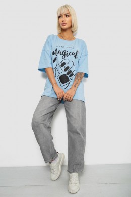 Футболка женская с принтом, цвет голубой, 244R6005