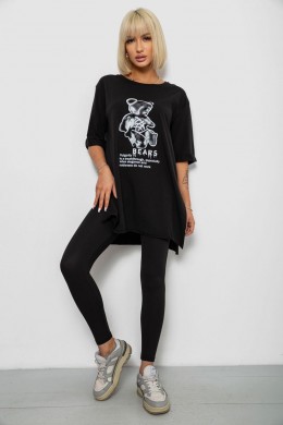 Футболка женская с принтом, цвет черный, 244R2018