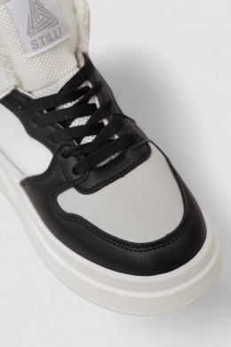 Кроссовки женские зимние на меху, цвет бело-черный, 248RLM50-1