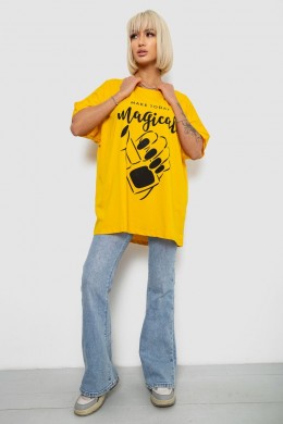 Футболка жіноча з принтом, колір жовтий, 244R6005-1