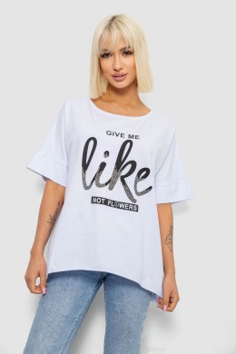 Футболка жіноча з принтом, колір білий, 244R4023