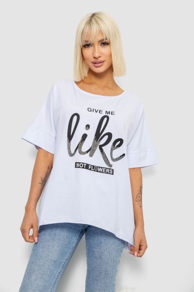 Футболка жіноча з принтом, колір білий, 244R4023
