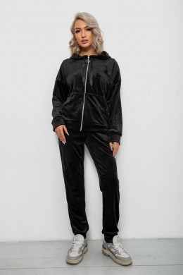 Спортивний костюм жіночий велюровий, колір чорний, 257R4119