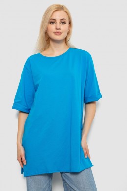 Футболка женская однотонная, цвет бирюзовый, 244R2024-5