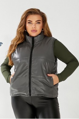 Жилет женский демисезонный экокожа, цвет серый, 257R68