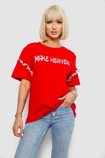 Футболка жіноча з принтом, колір червоний, 244R2351