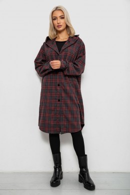 Кардиган женский в клетку, цвет бордовый, 257R233