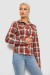 Рубашка женская в клетку, цвет коричневый, 230R064-1 Рубашка женская в клетку, цвет коричневый, 230R064-1