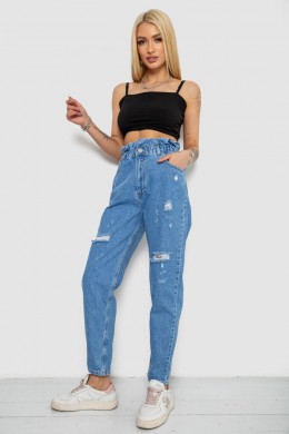 Джинси жіночі Mom-fit, колір блакитний, 244R1573
