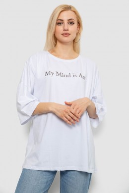 Футболка жіноча з принтом, колір білий, 244R3015