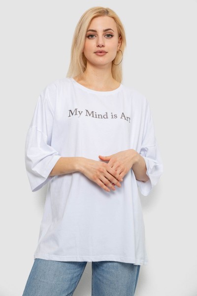 Футболка жіноча з принтом, колір білий, 244R3015