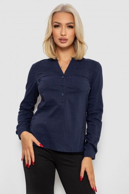 Блуза однотонная, цвет синий, 230R96-11