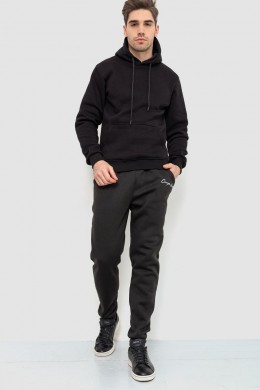 Спорт штаны мужские на флисе, цвет черный, 238R56910