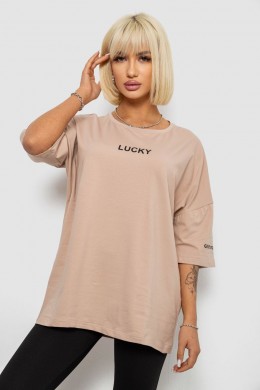 Футболка жіноча з принтом, колір бежевий, 244R2019