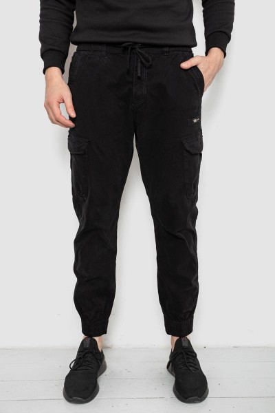 Штаны мужские однотонные, цвет черный, 244R1693