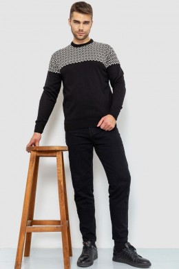 Свитер мужской, цвет черно-белый, 161R898