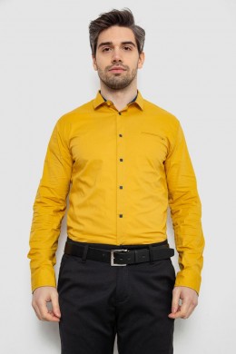 Рубашка мужская однотонная, цвет горчичный, 186R2072