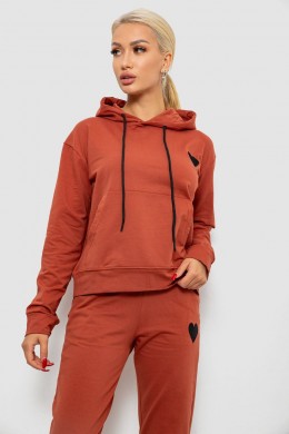 Спортивний костюм жіночий двонитка, колір теракотовий, 214R1419-004