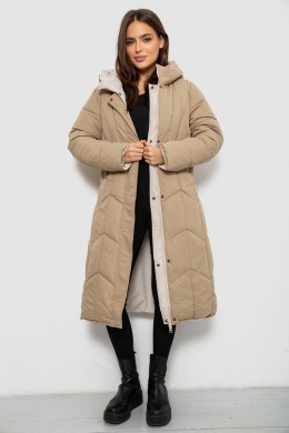 Куртка жіноча двостороння зимова, колір бежевий, 244R24115