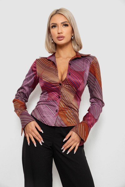 Рубашка классическая в полоску, цвет сиреневый, 230R642