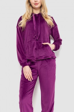 Спорт костюм женский велюровый, цвет фиолетовый, 177R022