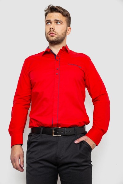 Рубашка мужская  -уценка, цвет красный, 214R7078-U