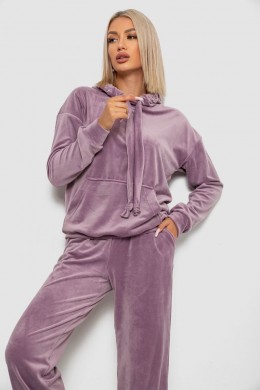Спортивный костюм женский велюровый, цвет пудровый, 241R1530-5