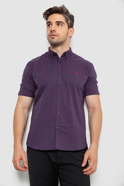 Сорочка чоловіча в клітку  -уцінка, колір синьо-червоний, 214R4564-5-U-1