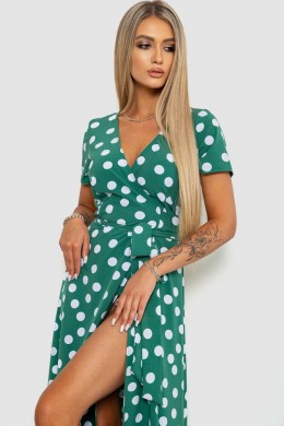 Сарафан в горох, цвет оливковый, 241R154