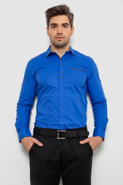 Рубашка мужская, цвет электрик, 214R7002