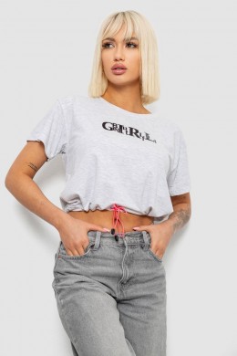 Футболка женская с принтом, цвет серый, 244R2306
