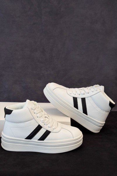 Кроссовки женские демисезонные, цвет бело-черный, 248RWA160