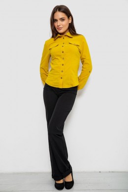 Сорочка жіноча однотонна, колір гірчичний, 230R068