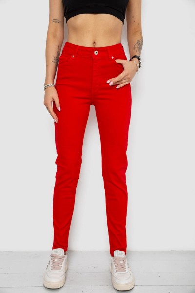 Джинсы женские Slim Fit, цвет красный, 182R1489S19
