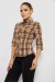 Рубашка женская в клетку, цвет коричневый, 230R063 Рубашка женская в клетку, цвет коричневый, 230R063