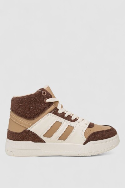 Кросівки жіночі зимові на хутрі, колір бежево-коричневий, 248RAD500