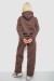 Спортивный костюм женский на флисе, цвет коричневый, 257R87 Спортивный костюм женский на флисе, цвет коричневый, 257R87
