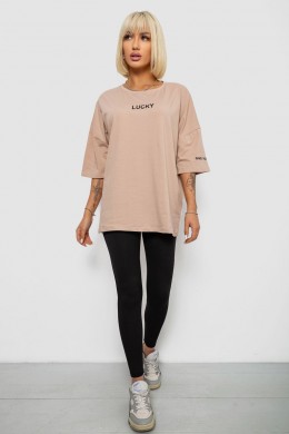 Футболка жіноча з принтом, колір бежевий, 244R2019