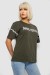 Футболка женская с принтом, цвет хаки, 244R2351 Футболка женская с принтом, цвет хаки, 244R2351