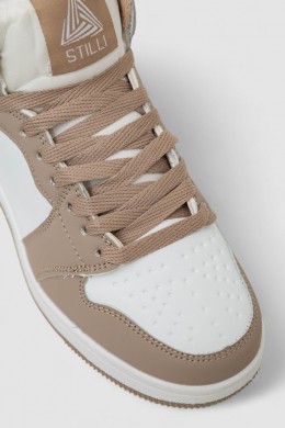 Кроссовки женские зимние на меху, цвет бело-бежевый, 248RHB470-17