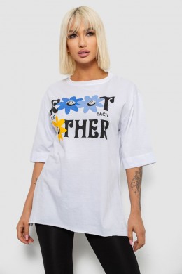 Футболка женская с принтом, цвет белый, 244R2803