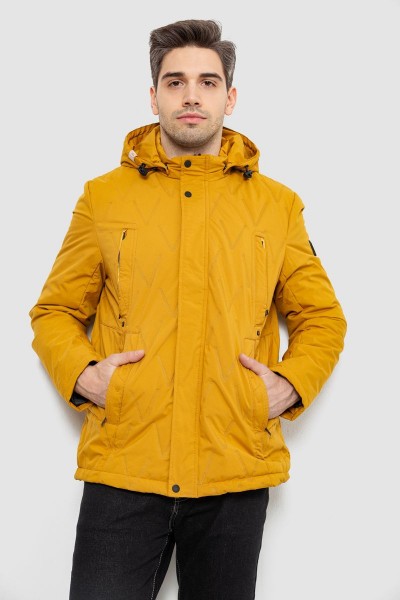 Куртка мужская демисезонная с капюшоном, цвет желтый, 244RL9159AL