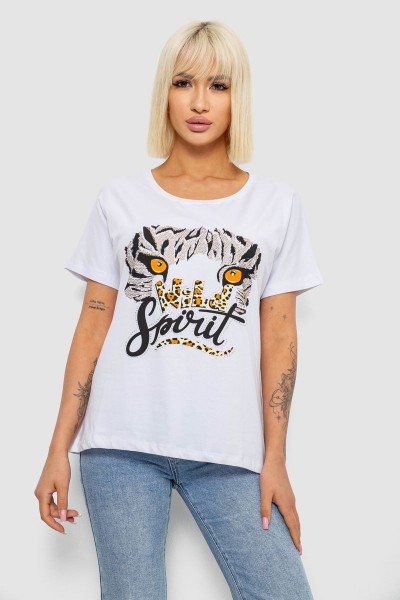Футболка женская с принтом, цвет белый, 244R2065