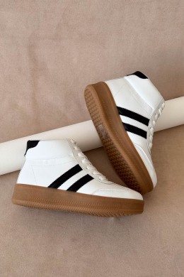 Кроссовки женские демисезонные, цвет бело-черный, 248RSD20-7